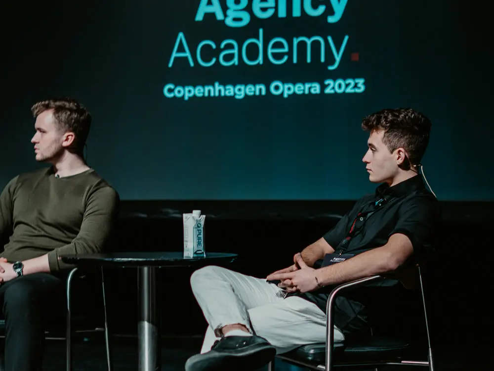 Mahsun Avci on stage at the Agency Academy event, Copenhagen Opera 2023